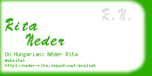 rita neder business card